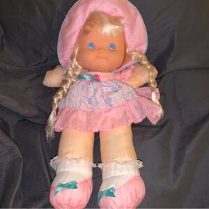 Fisher Price Puffalump Kids Pink Vintage Baby Doll 1992 15” Blonde, Blue Eyes